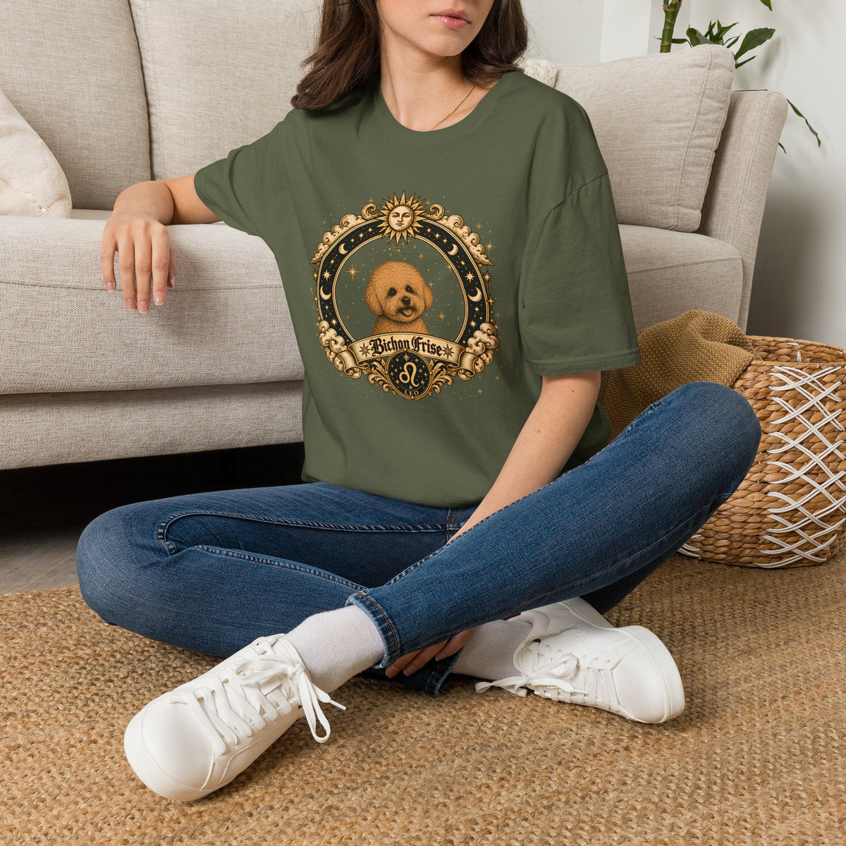 Zodiac Leo Bichon Frise - Dog Horoscope Star Sign - Supersoft Unisex T-shirt