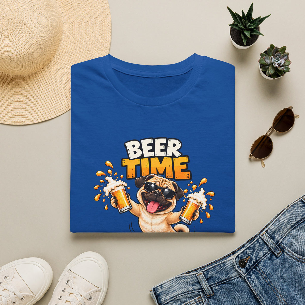 Beer Time, Madafakas! – Pug - Supersoft Unisex T-shirt
