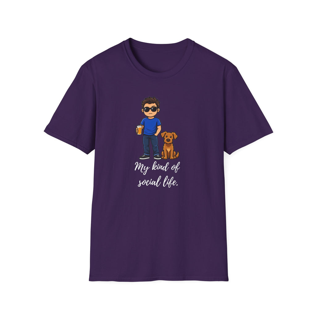 Beer, Dogs and Dudes - My Kind of Social Life - Supersoft Unisex T-shirt