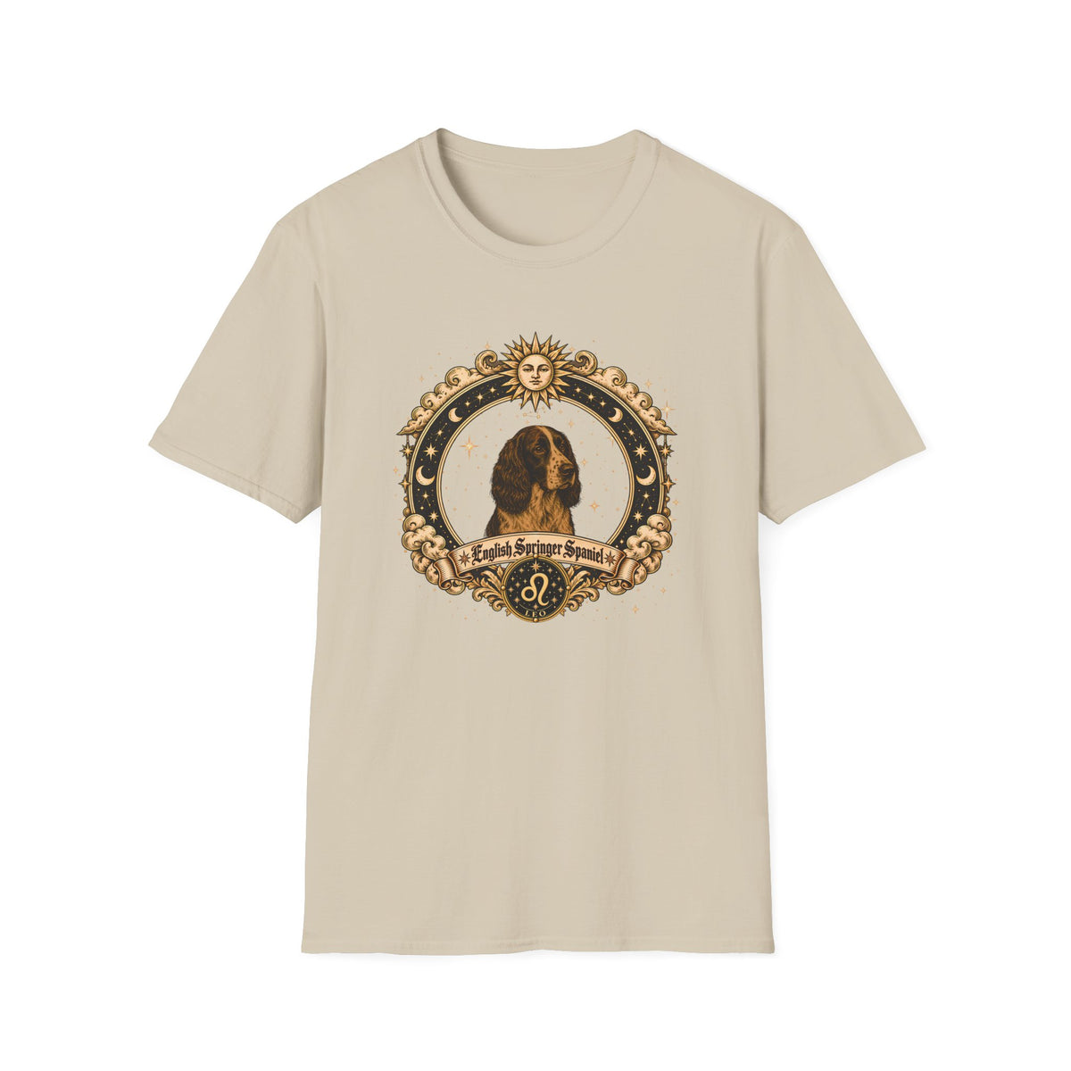 Zodiac Leo English Springer Spaniel - Dog Horoscope Star Sign - Supersoft Unisex Funny T-shirt