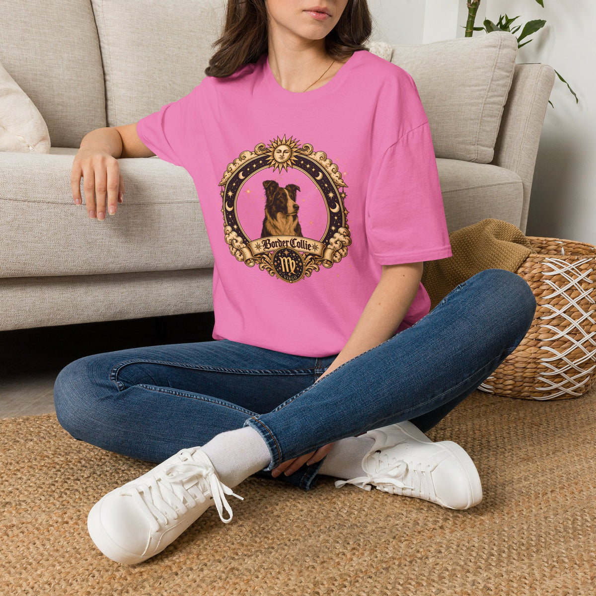 Zodiac Virgo Border Collie - Dog Horoscope Star Sign - Supersoft Unisex T-shirt