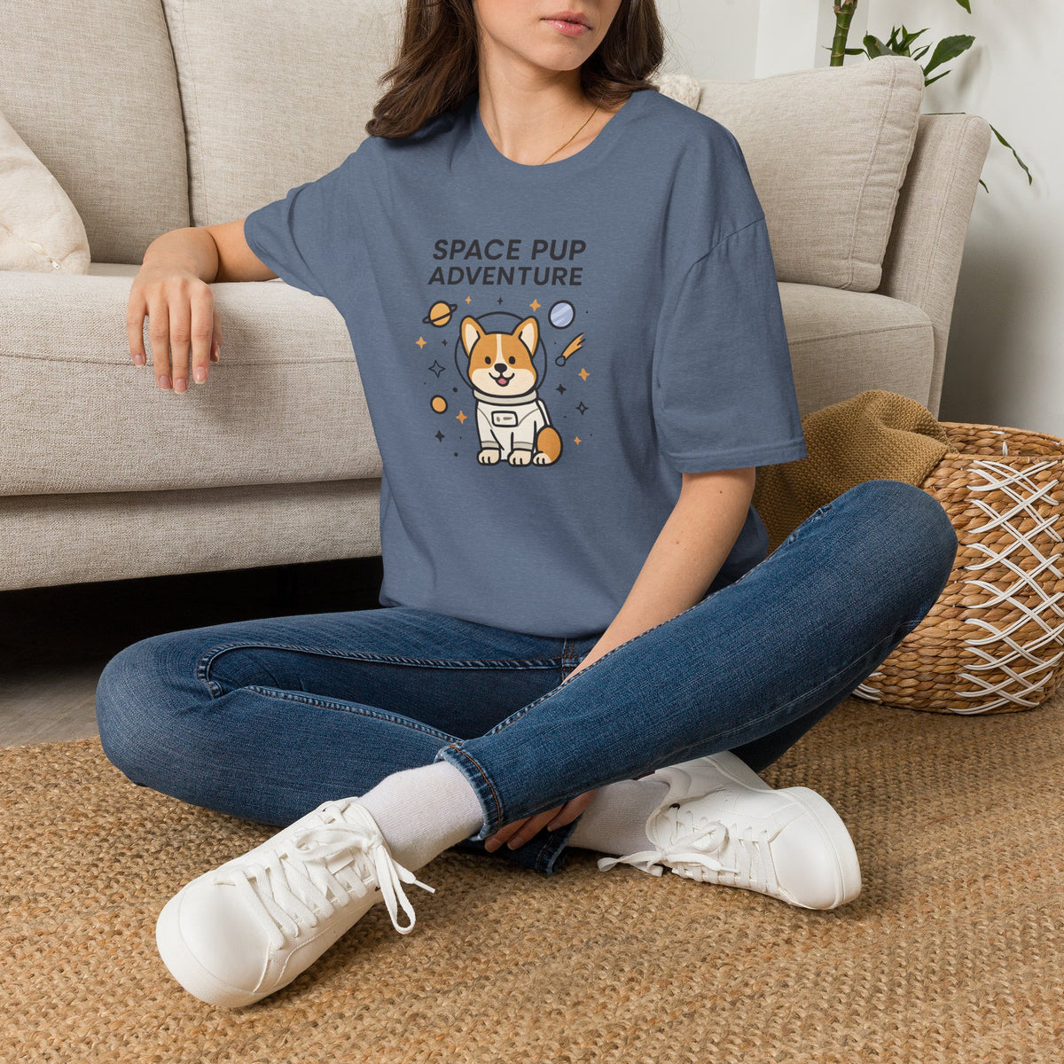 Space Pup Adventure Cute Kawaii –  Supersoft Unisex T-Shirt