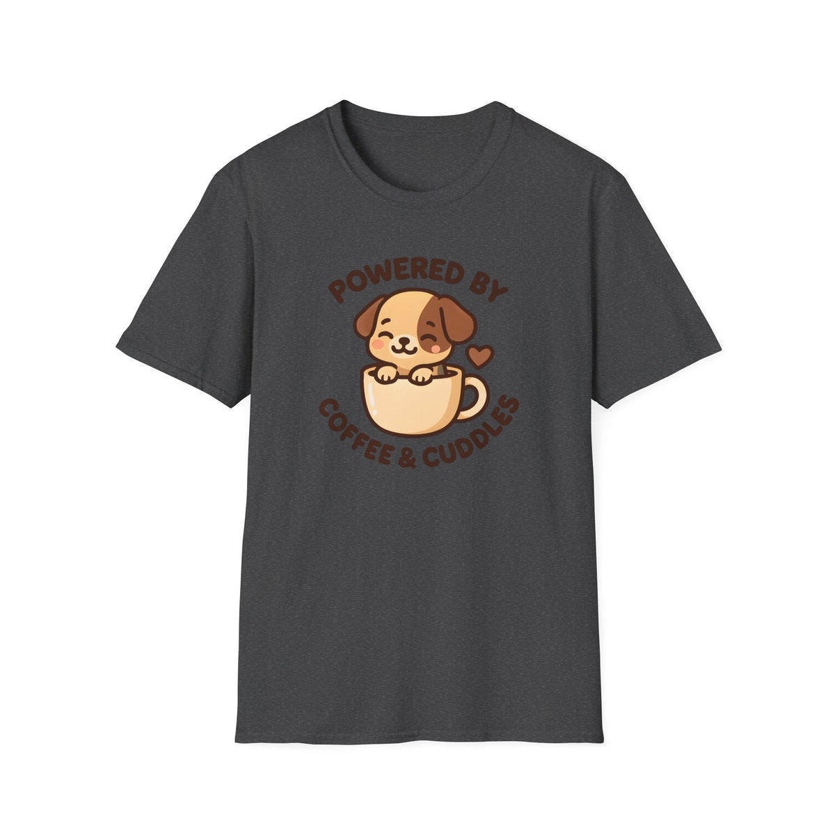 Powered by Coffee and Cuddles Puppy –  Supersoft Unisex T-Shirt