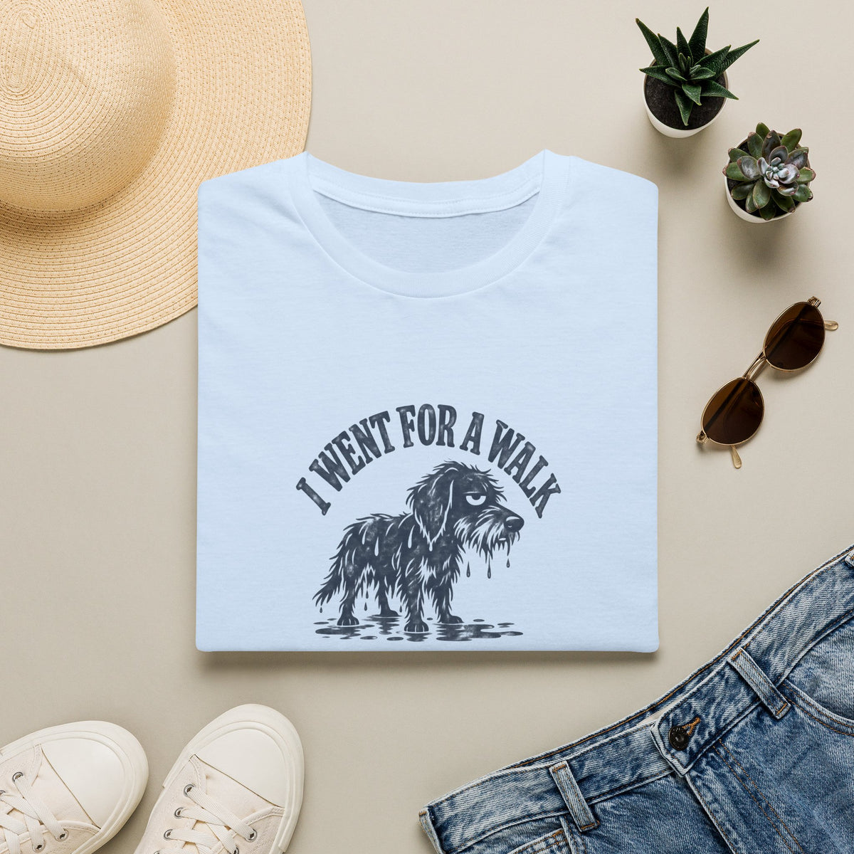Grumpy Dog - I Went For A Walk...It Was Raining –  Supersoft Unisex T-Shirt