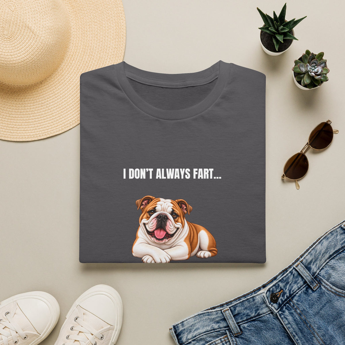 I Don’t Always Fart...But When I Do, I Leave The Room - British Bulldog Supersoft Unisex T-Shirt