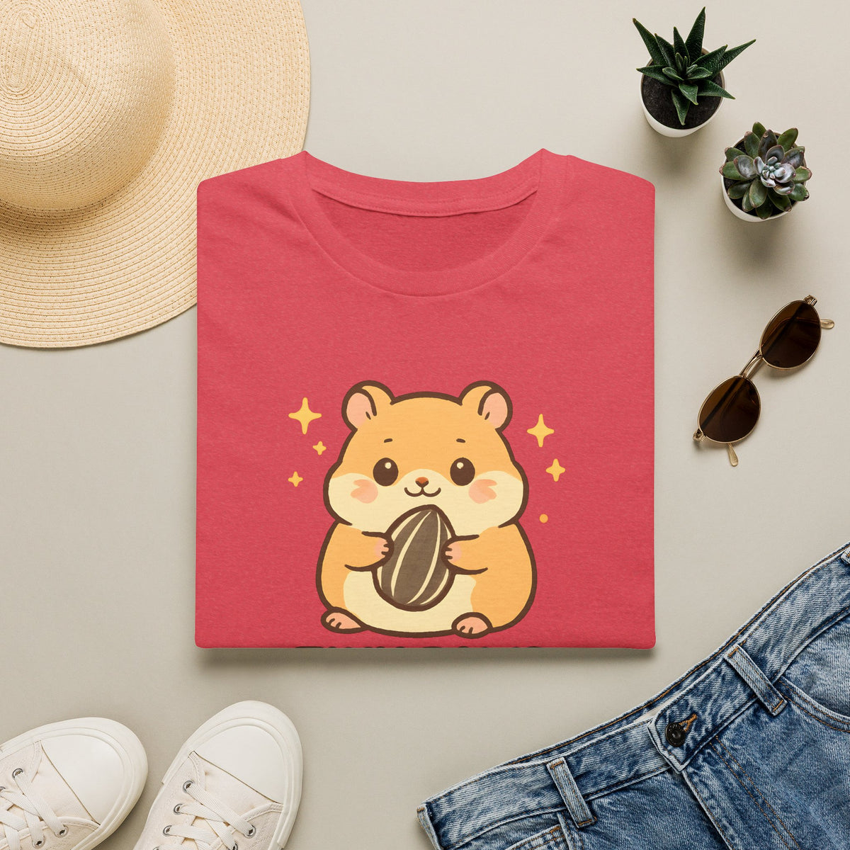 Tiny Paws, Big Love Hamster Cute Kawaii –  Supersoft Unisex T-Shirt