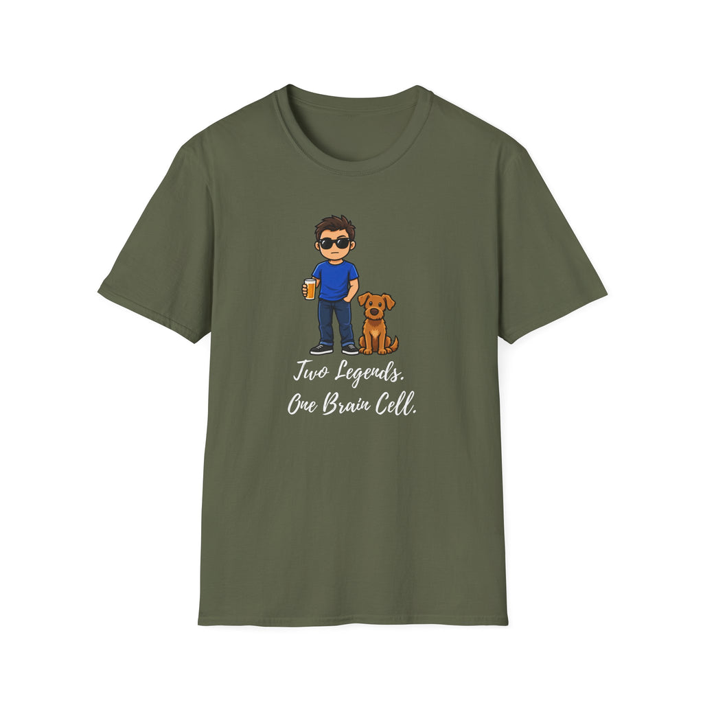 Beer, Dogs and Dudes - Two Legends, One Brain Cell - Supersoft Unisex T-shirt