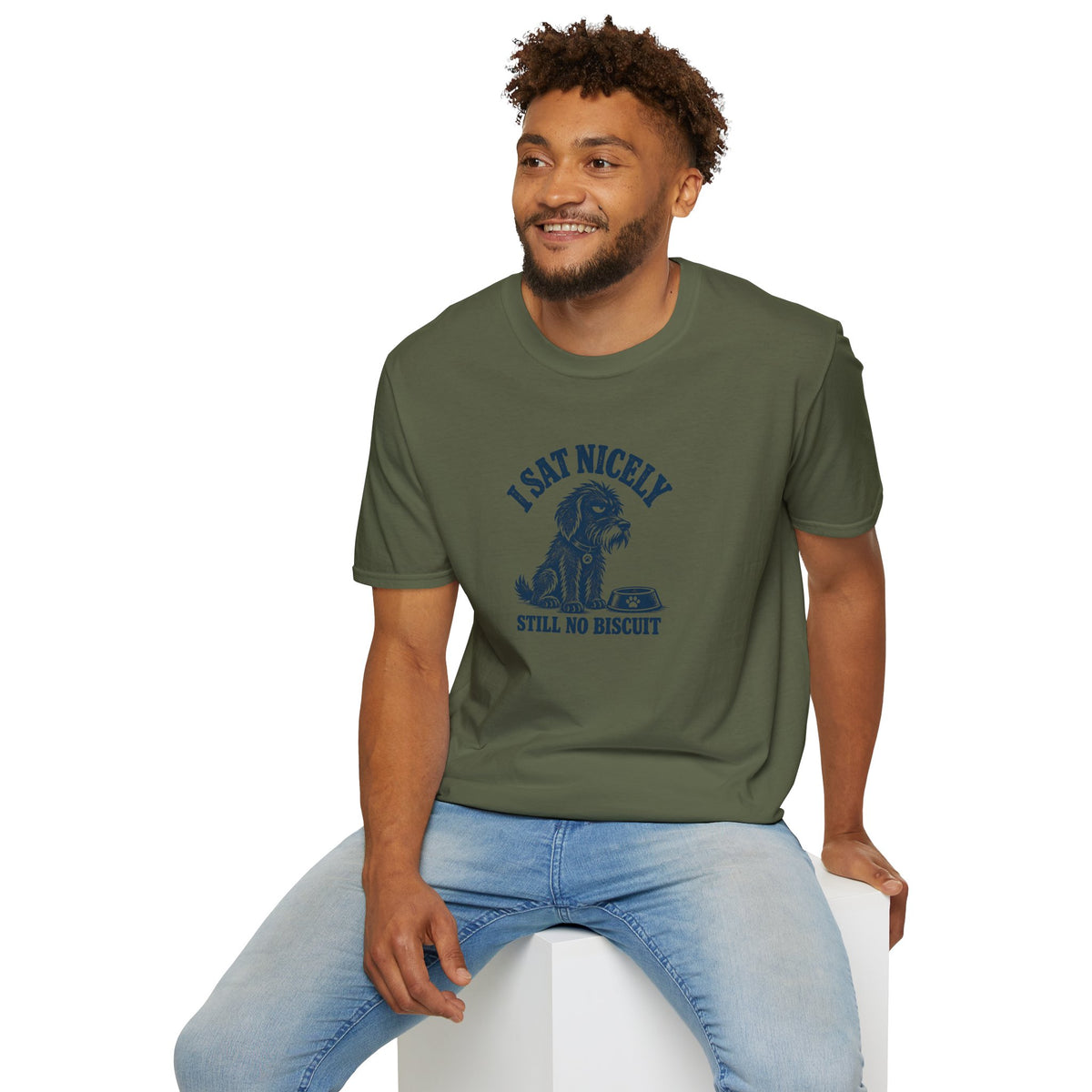 Grumpy Dog - I Sat Nicely Still No Biscuit –  Supersoft Unisex T-Shirt