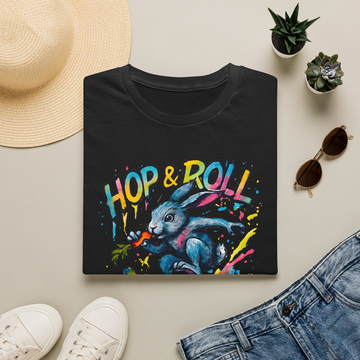 Hop and Roll Rabbit –  Supersoft Unisex T-Shirt