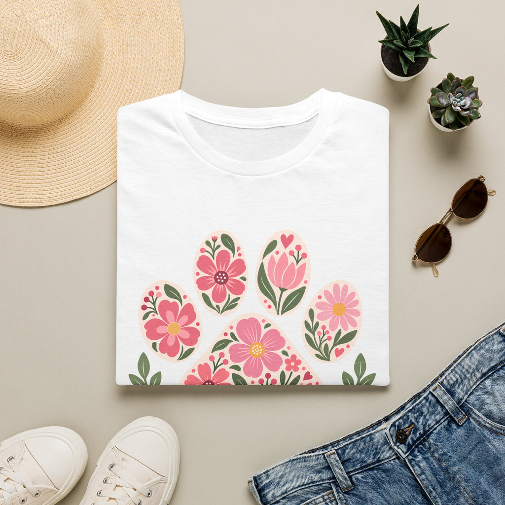 Paws Make Everything Better Floral Paw Print - Supersoft Unisex T-shirt