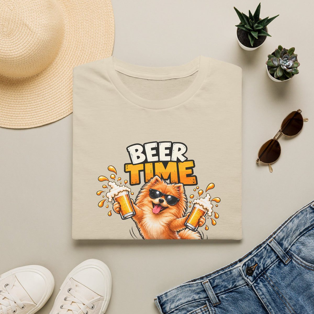 Beer Time, Madafakas! – Pomeranian - Supersoft Unisex T-shirt