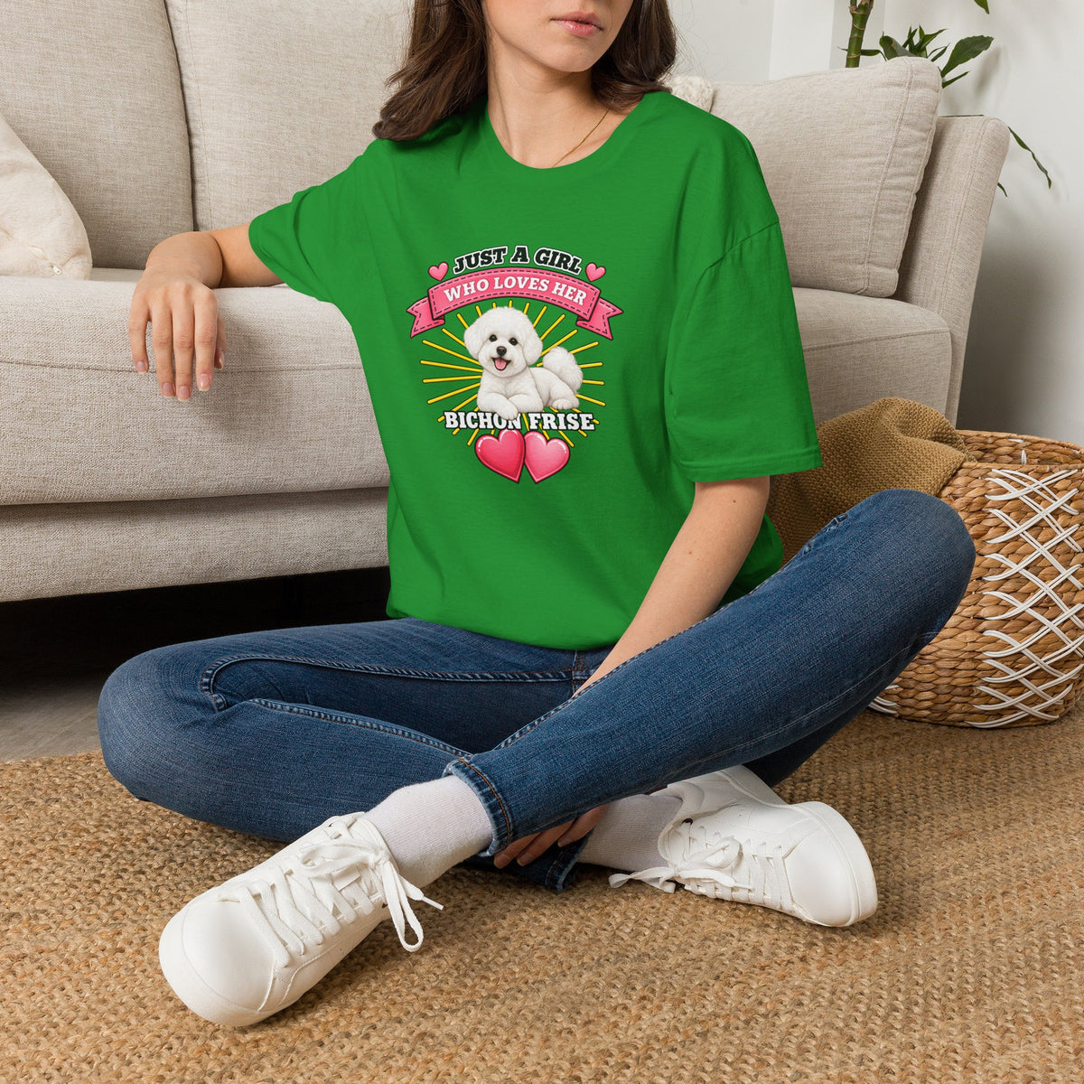 Just a Girl Who Loves Her Bichon Frise –  Supersoft Unisex T-Shirt