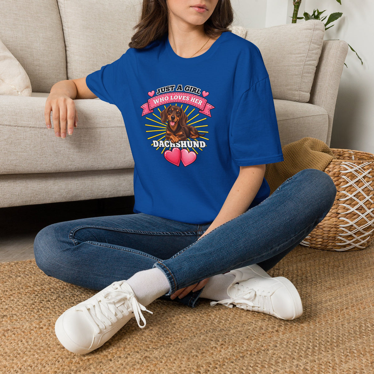 Just a Girl Who Loves Her Dachshund –  Supersoft Unisex T-Shirt