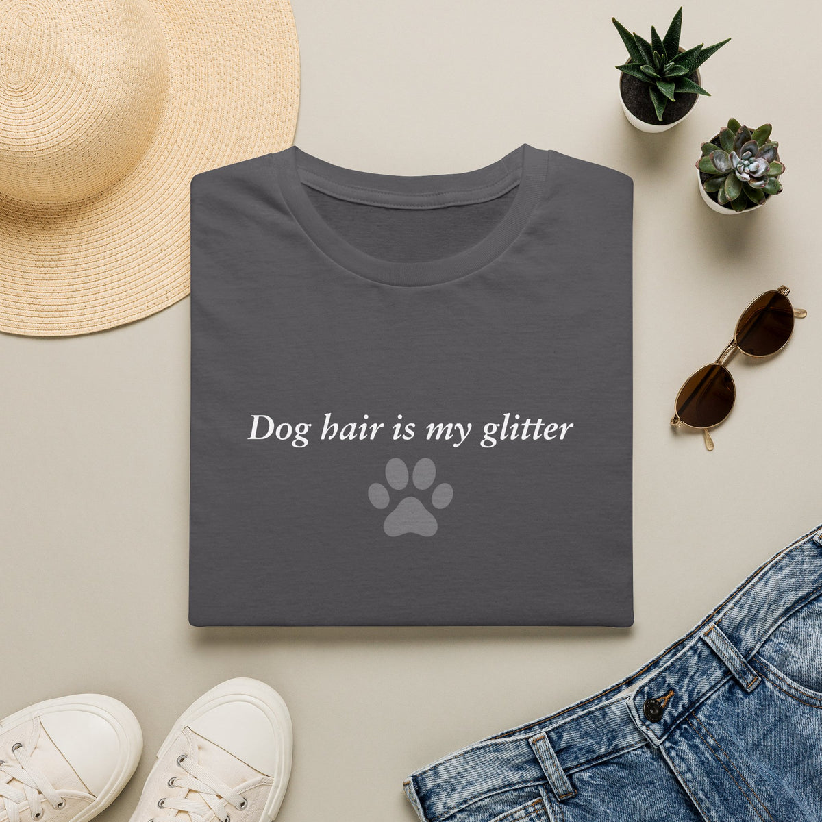 Adopted & Adored – Dog Hair Is My Glitter –  Supersoft Unisex T-Shirt