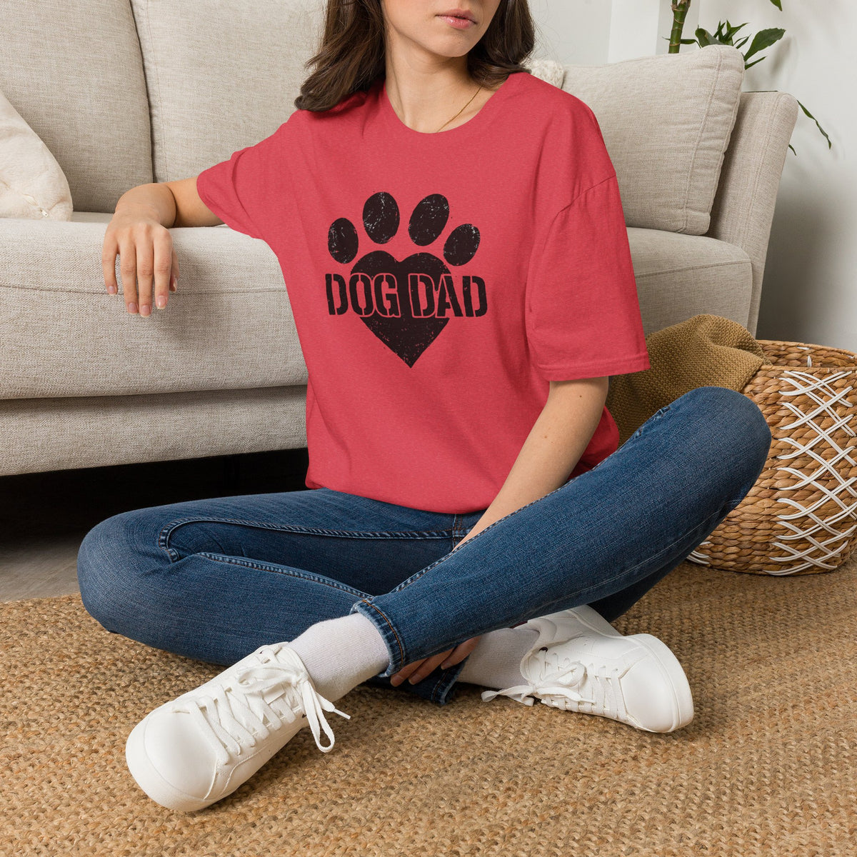 Dog Dad Paw Print –  Supersoft Unisex T-Shirt