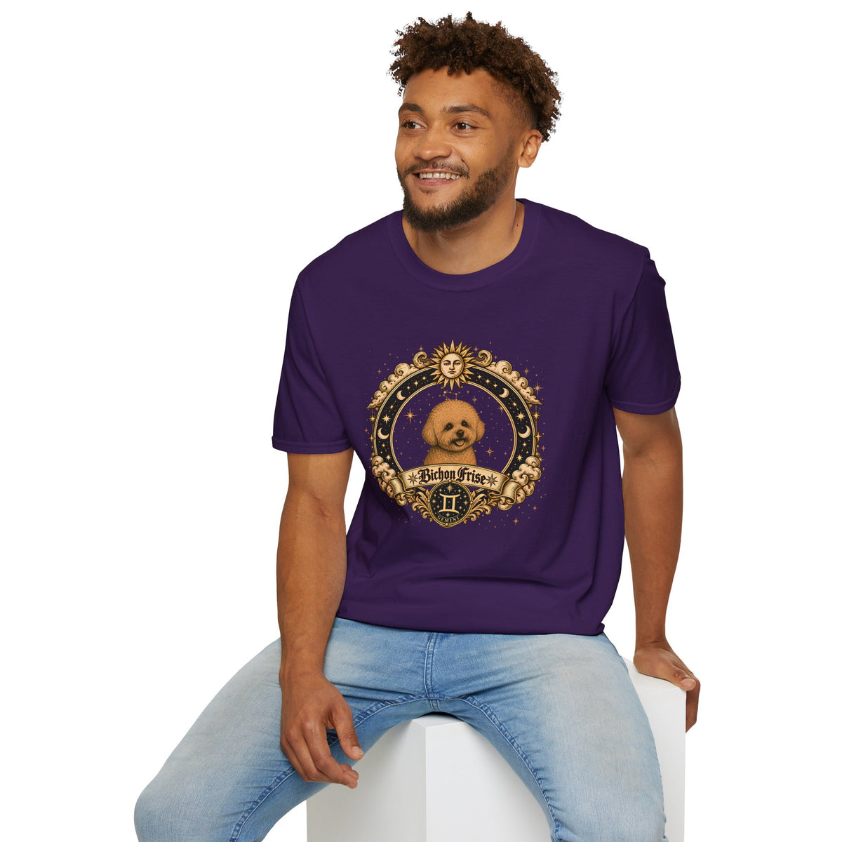 Zodiac Gemini Bichon Frise - Dog Horoscope Star Sign - Supersoft Unisex T-shirt