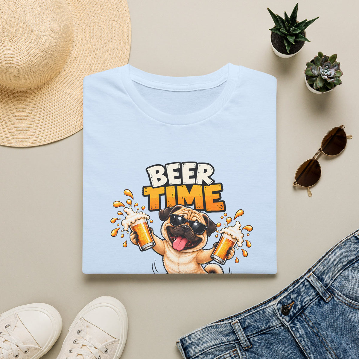Beer Time, Madafakas! – Pug - Supersoft Unisex T-shirt