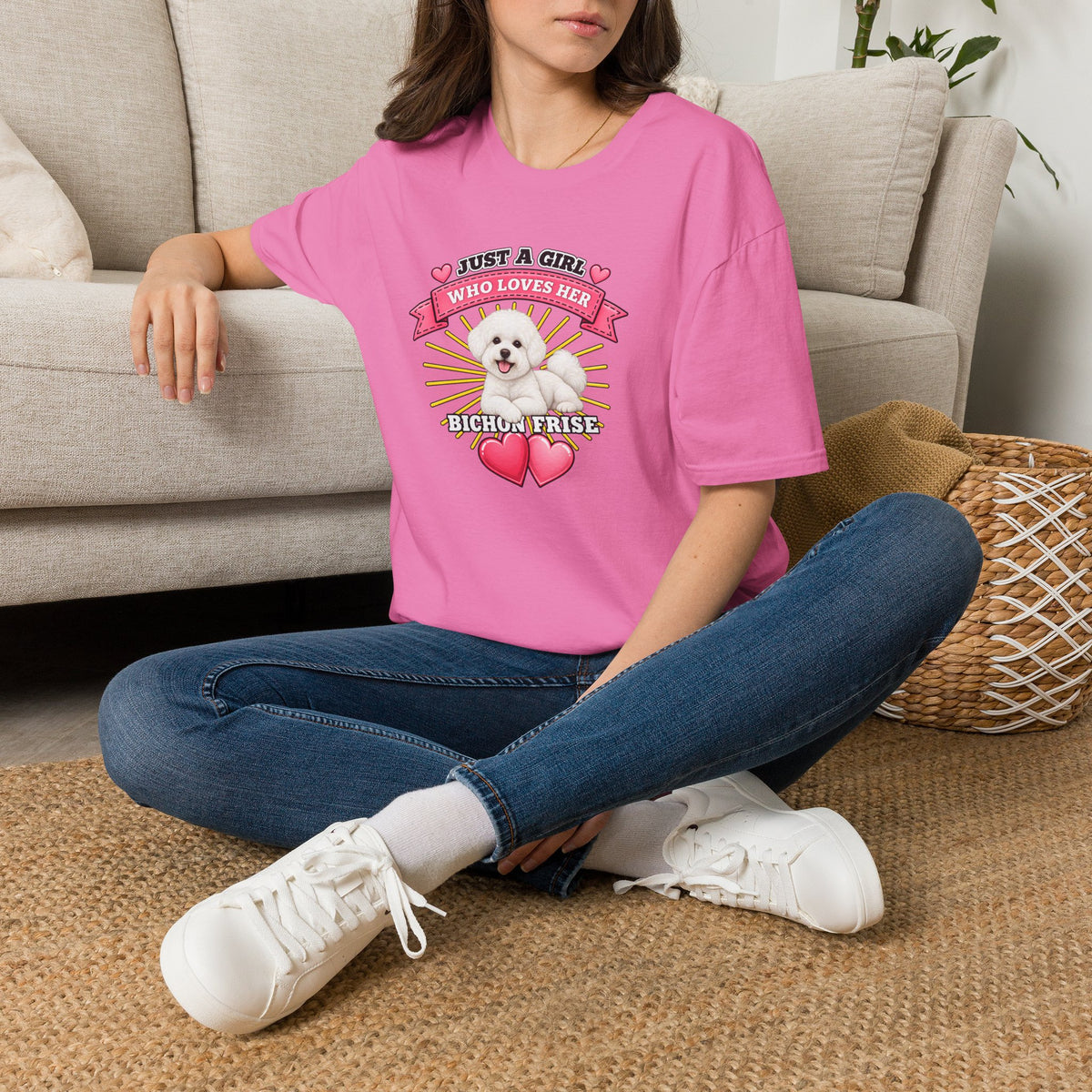 Just a Girl Who Loves Her Bichon Frise –  Supersoft Unisex T-Shirt