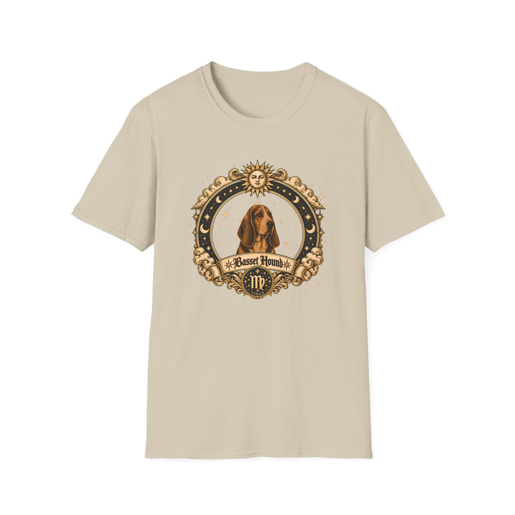 Zodiac Virgo Basset Hound - Dog Horoscope Star Sign - Supersoft Unisex Funny T-shirt