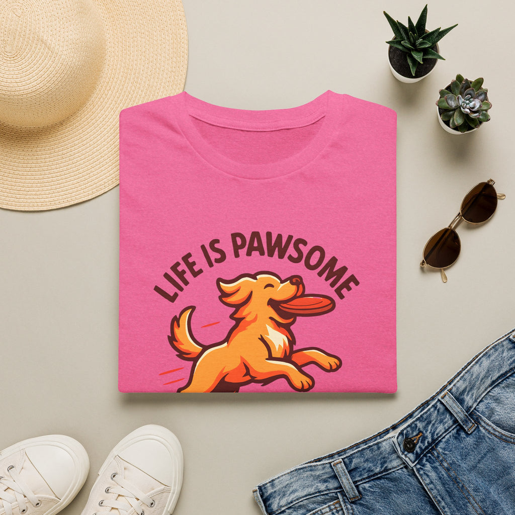 Life Is Pawsome - Frisbee Dog –  Supersoft Unisex T-Shirt