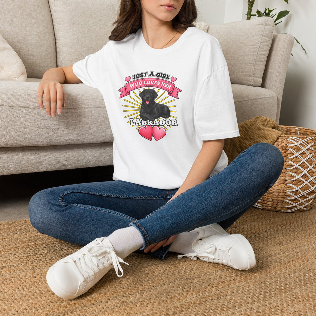 Just a Girl Who Loves Her Black Labrador –  Supersoft Unisex T-Shirt