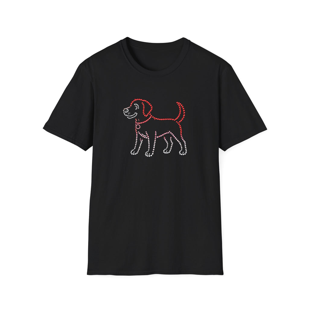 Bedazzling Beasts - Faux Jewel Red Dog Standing - Unisex T-Shirt