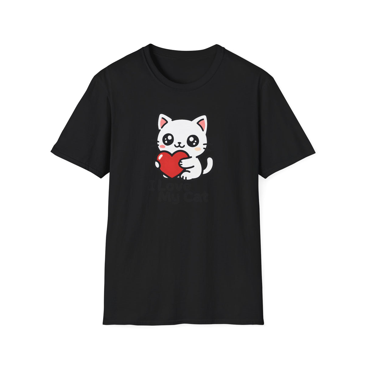 Cute Cat with Heart Kawaii –  Supersoft Unisex T-Shirt