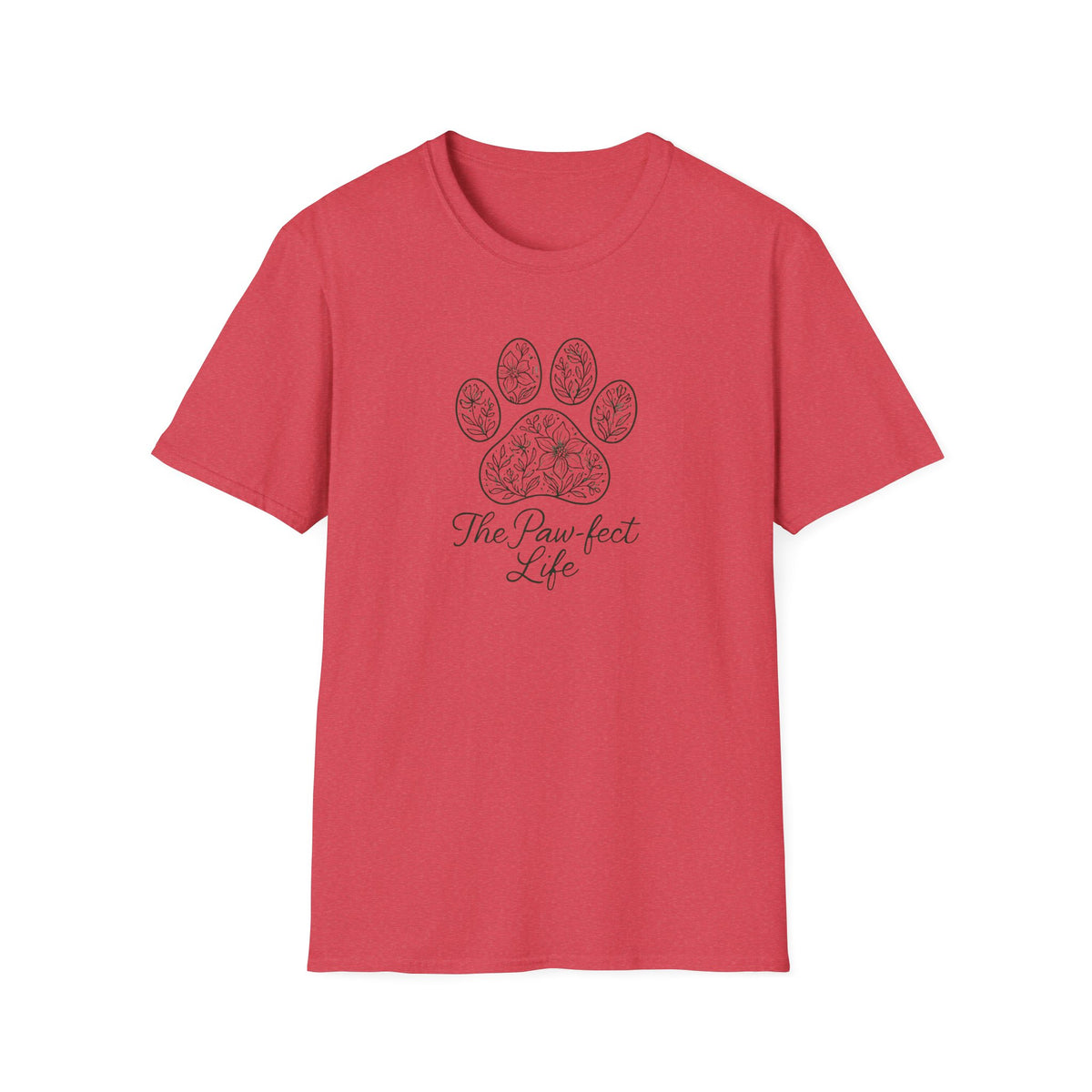 The Paw-fect Life - Floral Paw Print –  Supersoft Unisex T-Shirt