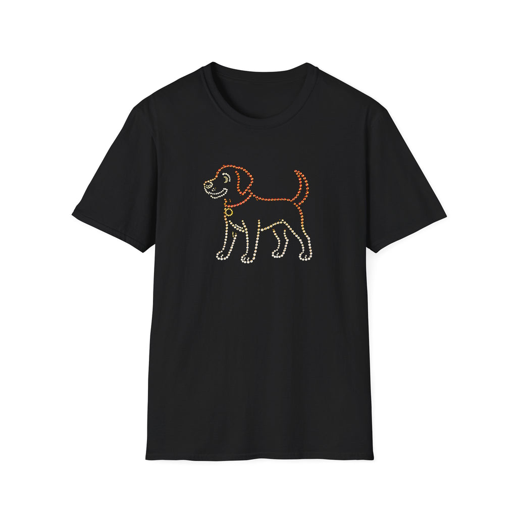 Bedazzling Beasts - Faux Jewel Orange Dog Standing - Unisex T-Shirt