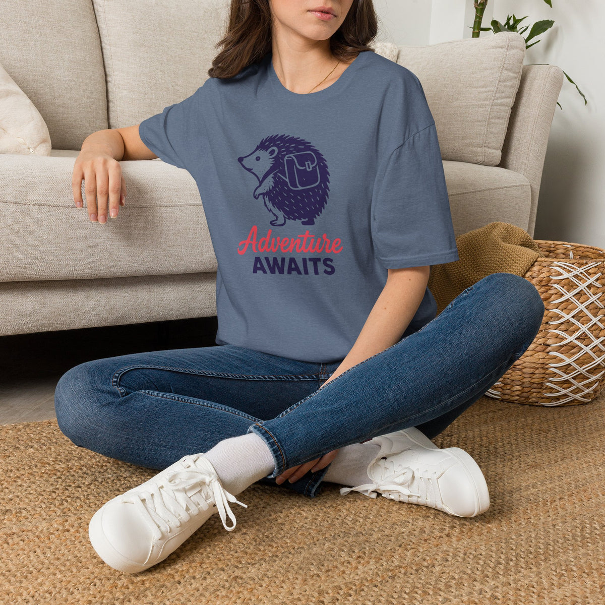 Adventure Awaits Hedgehog –  Supersoft Unisex T-Shirt