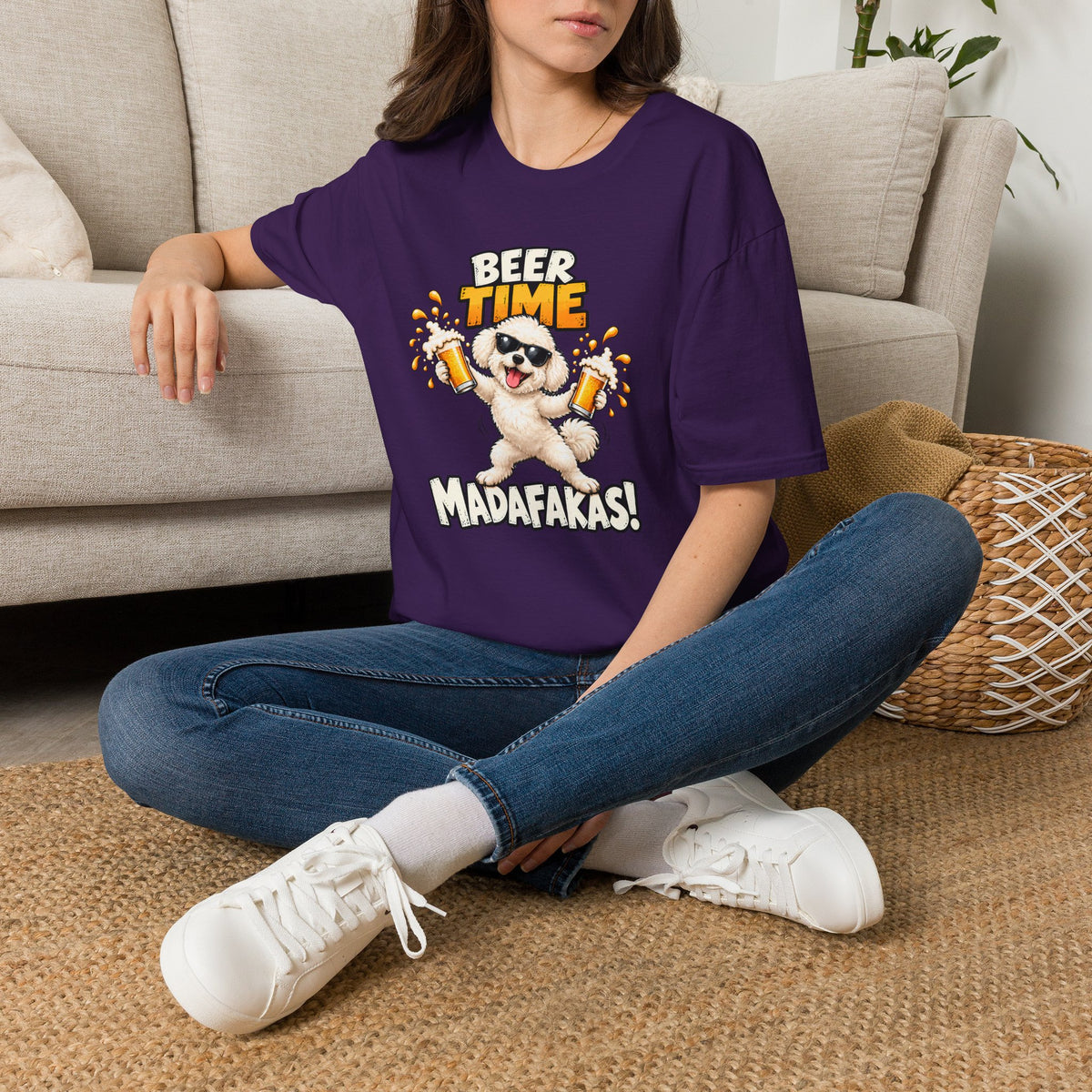 Beer Time, Madafakas! – Bichon Frise - Supersoft Unisex T-shirt