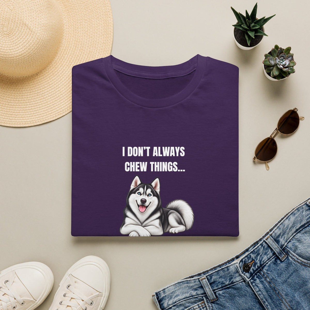 I Don’t Always Chew Things...But When I Do, They’re Expensive - Siberian Husky Supersoft Unisex T-Shirt
