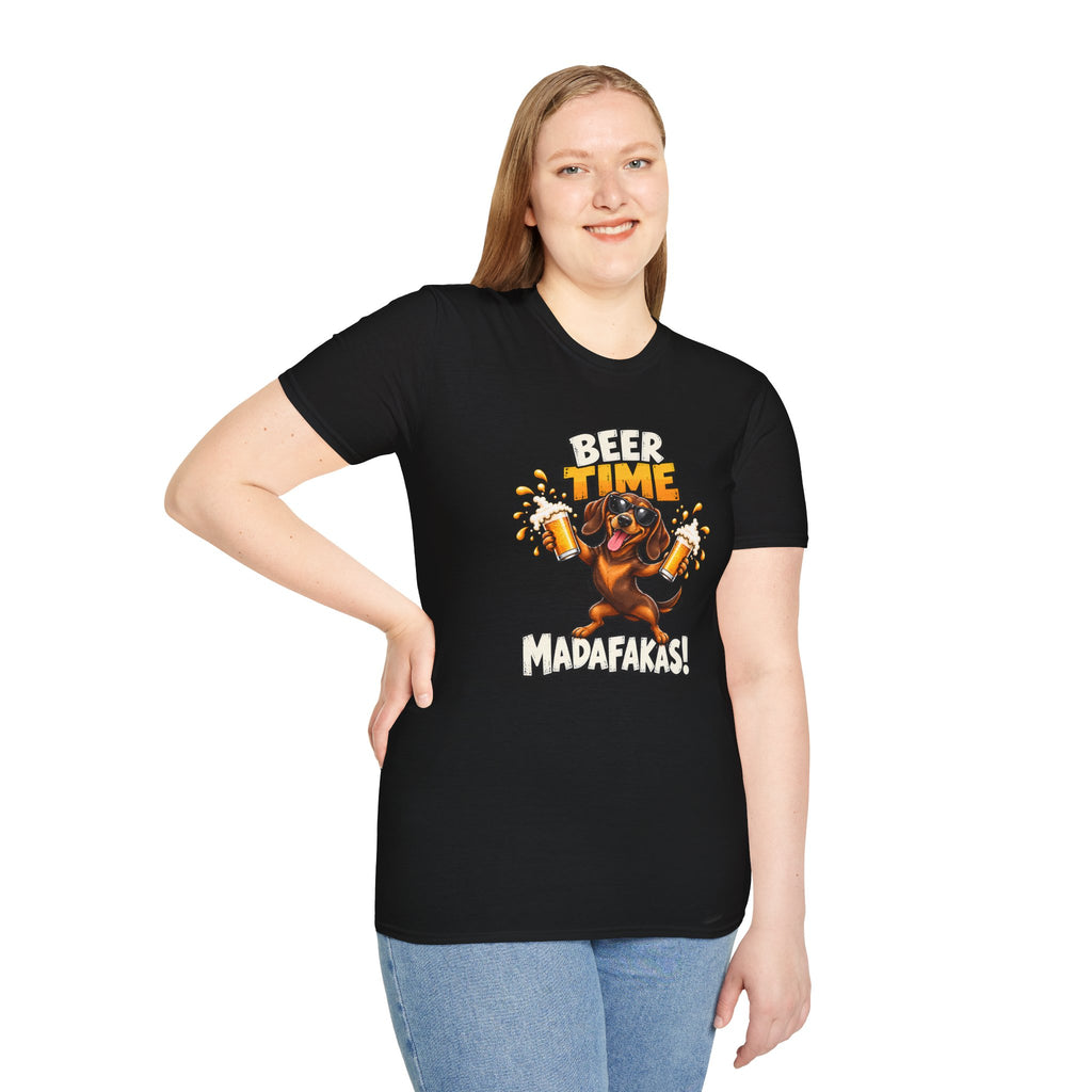 Beer Time, Madafakas! – Dachshund - Supersoft Unisex T-shirt