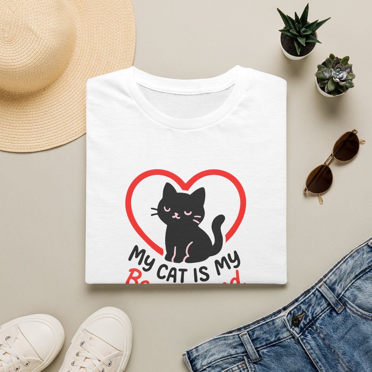 My Cat Is My Best Friend Cat –  Supersoft Unisex T-Shirt