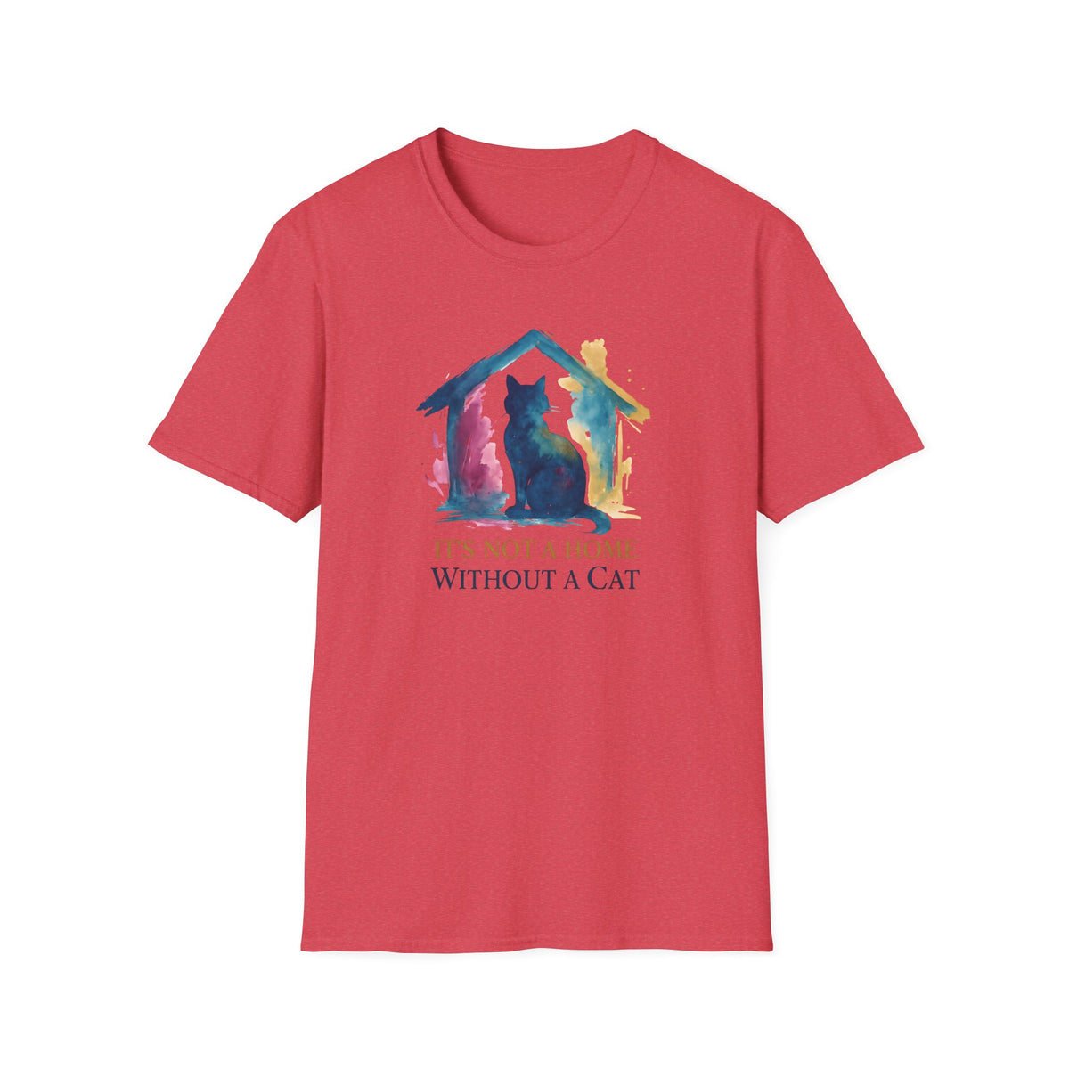 Watercolor Cat Inside House –  Supersoft Unisex T-Shirt