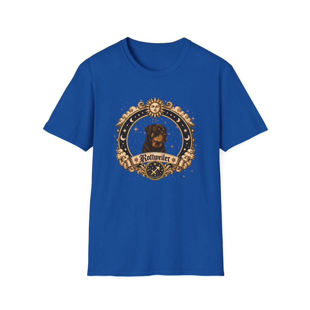 Zodiac Sagittarius Rottweiler - Dog Horoscope Star Sign - Supersoft Unisex Funny T-shirt