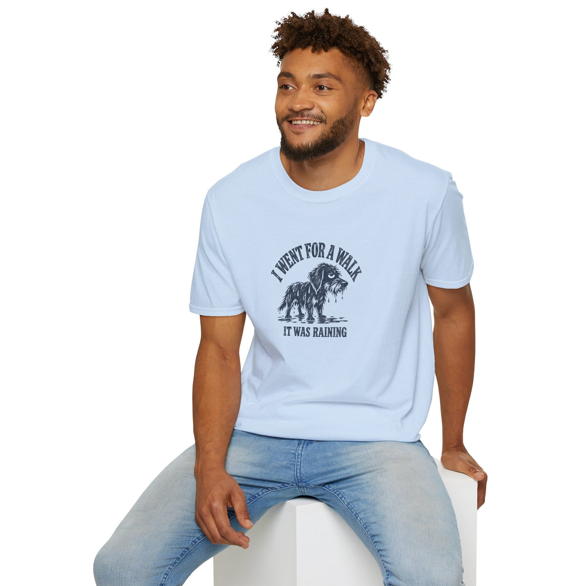 Grumpy Dog - I Went For A Walk...It Was Raining –  Supersoft Unisex T-Shirt