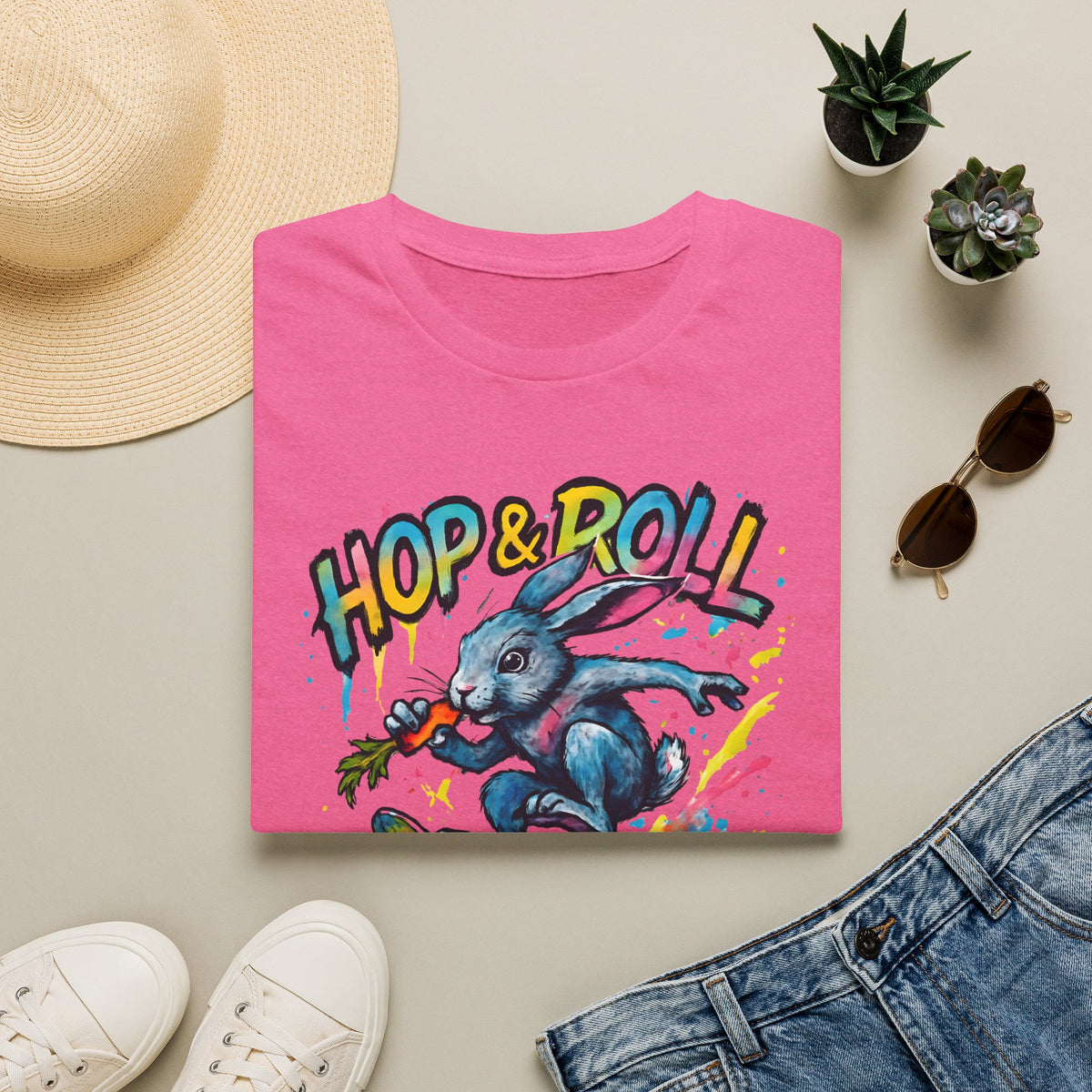 Hop and Roll Rabbit –  Supersoft Unisex T-Shirt