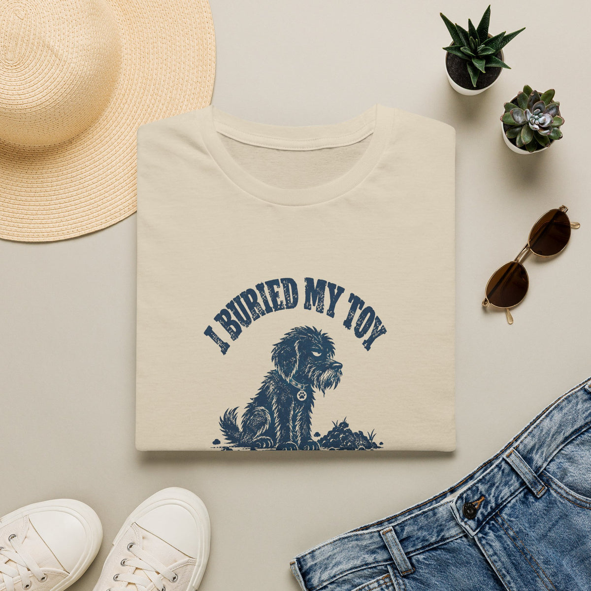 Grumpy Dog - I Buried My Toy Now I Can't Find It –  Supersoft Unisex T-Shirt