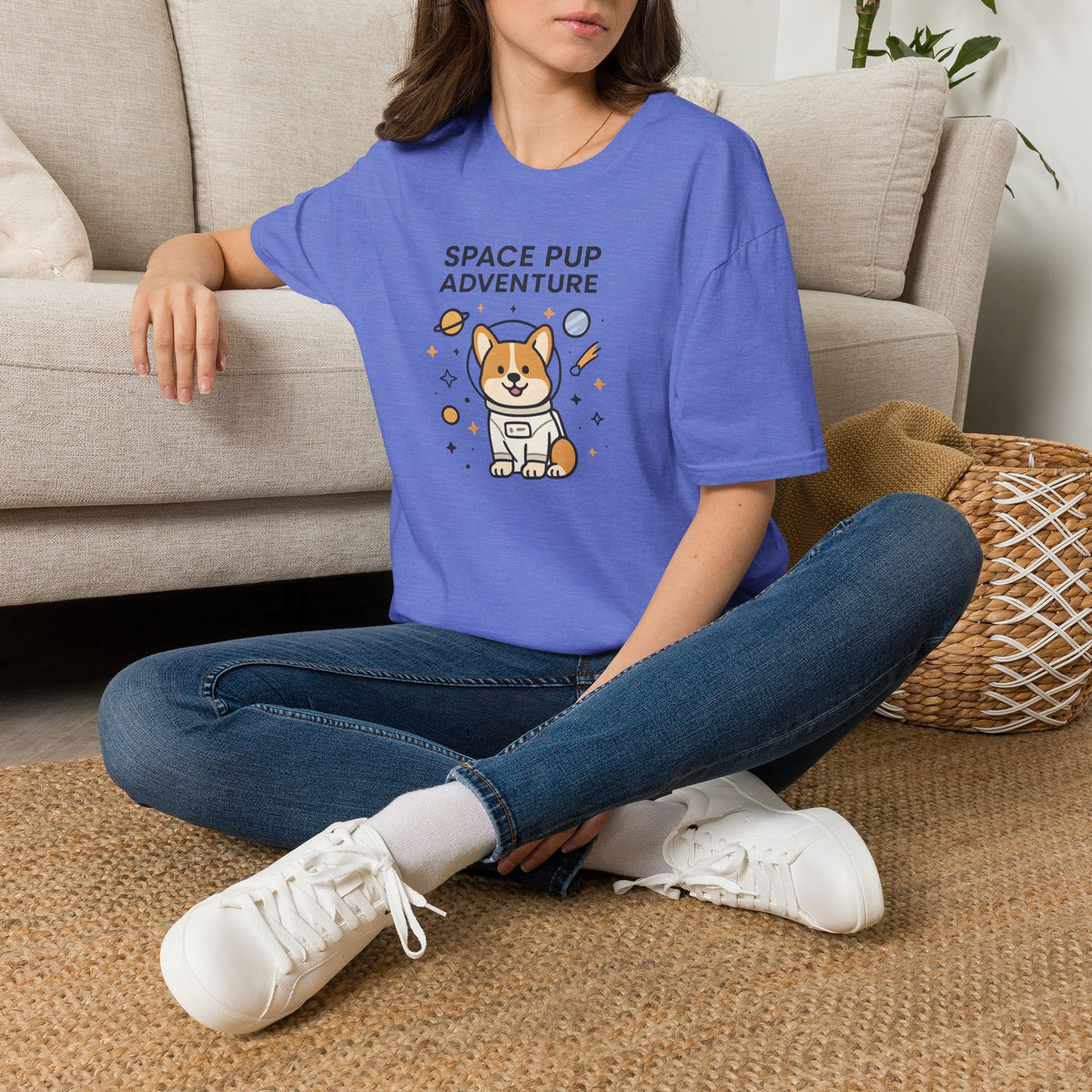 Space Pup Adventure Cute Kawaii –  Supersoft Unisex T-Shirt