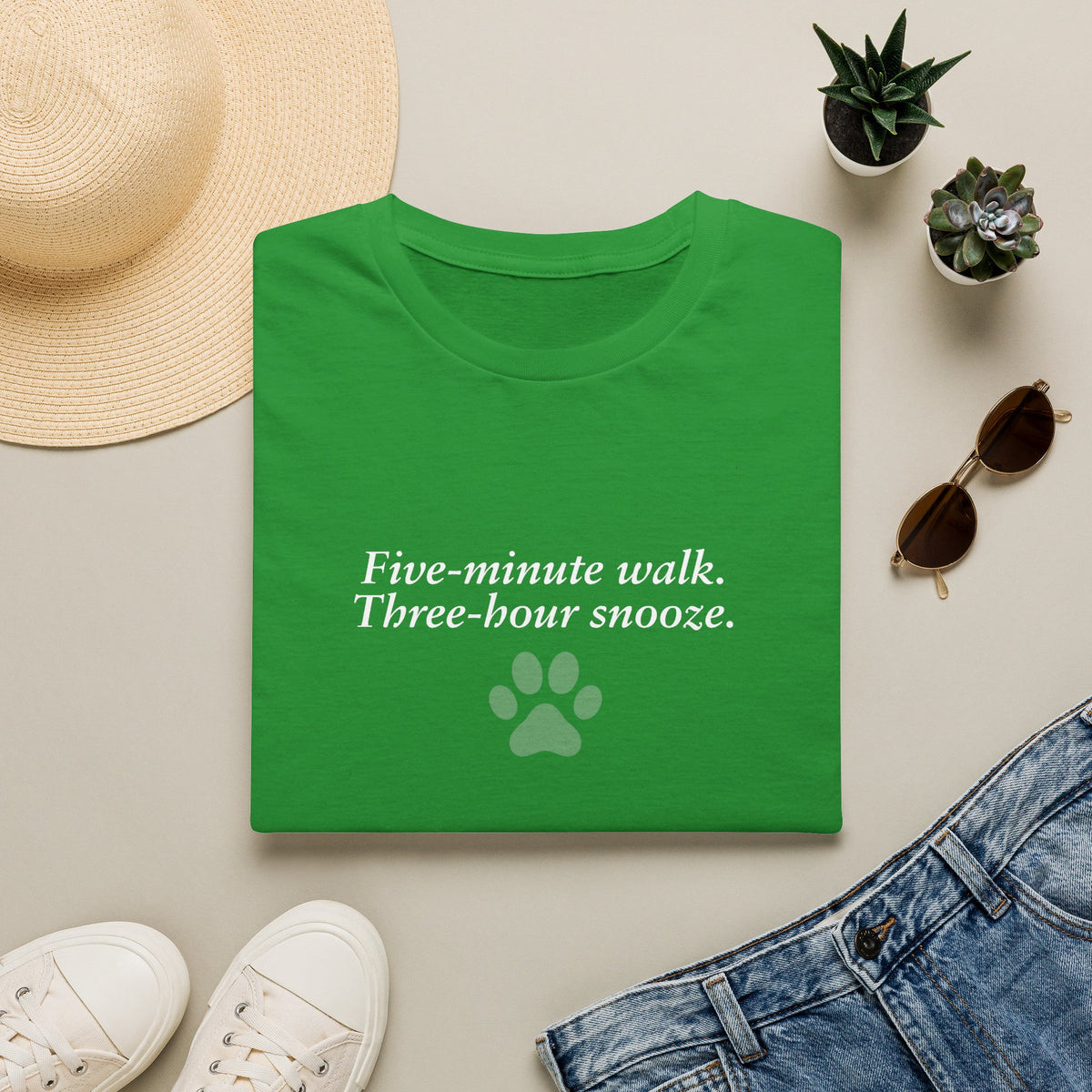 Adopted & Adored – Five-minute walk. Three-hour snooze. –  Supersoft Unisex T-Shirt