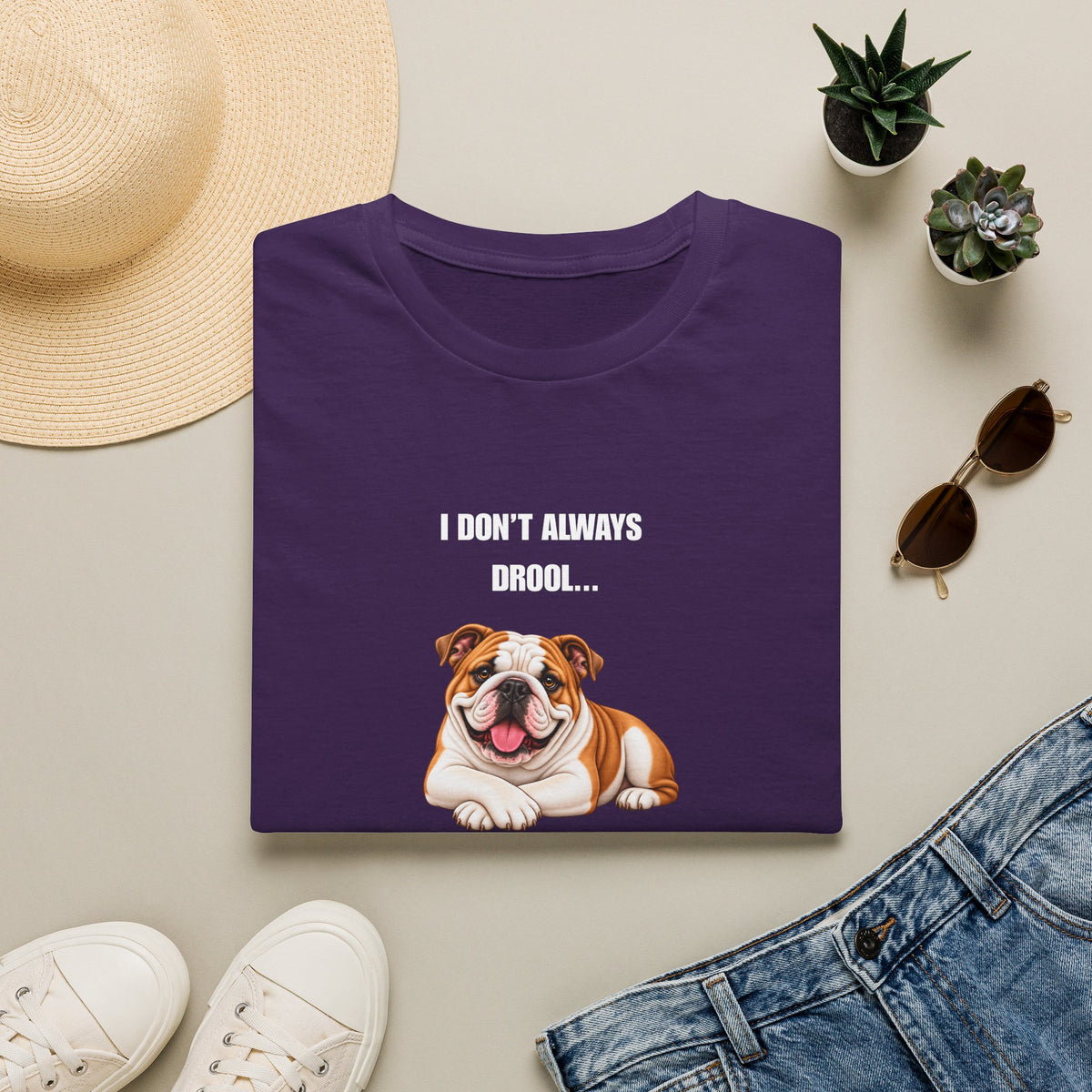 I Don’t Always Drool...But When I Do, It’s Near Pizza - British Bulldog Supersoft Unisex T-Shirt