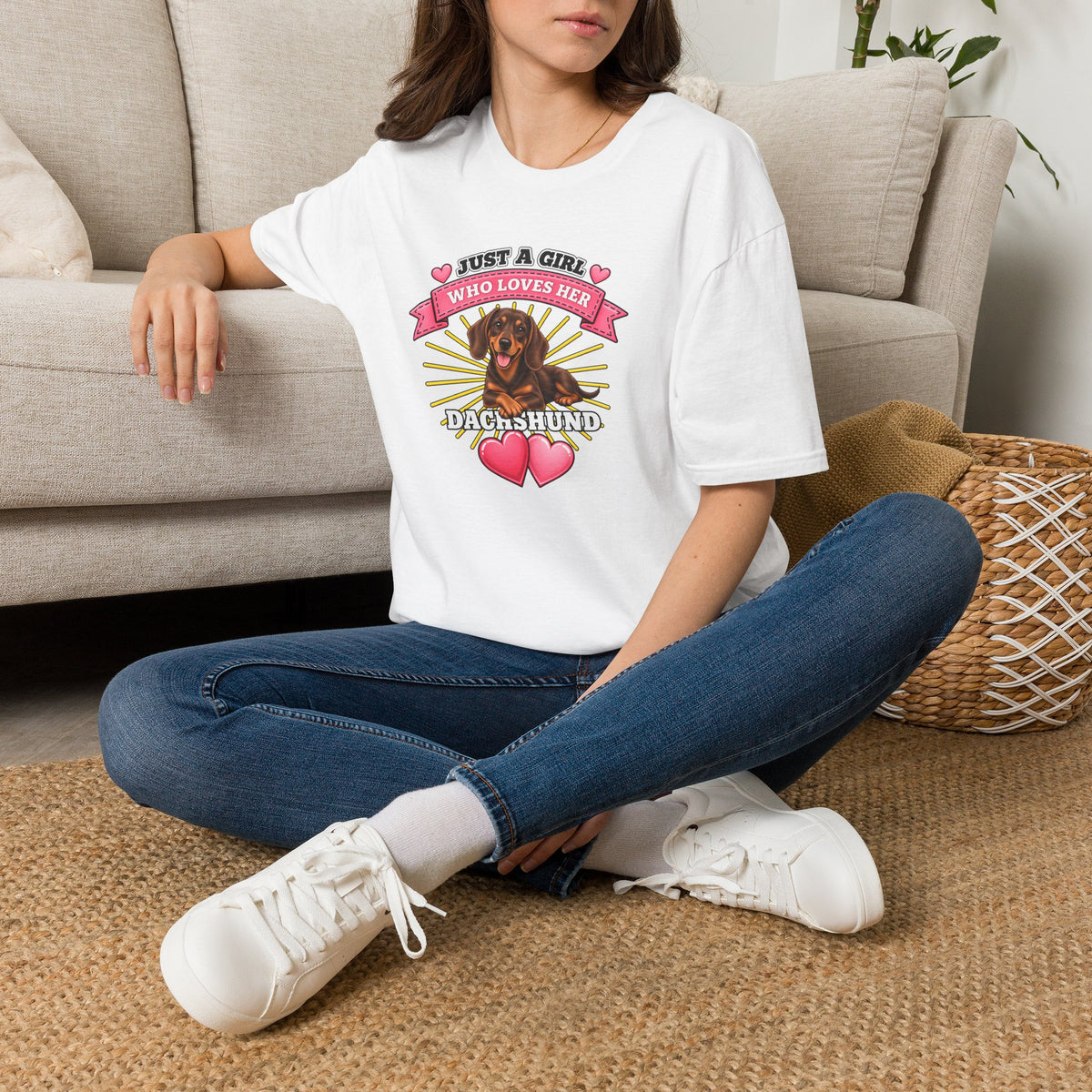 Just a Girl Who Loves Her Dachshund –  Supersoft Unisex T-Shirt