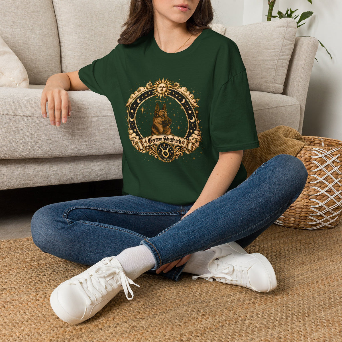Zodiac Taurus German Shepherd - Dog Horoscope Star Sign - Supersoft Unisex Funny T-shirt