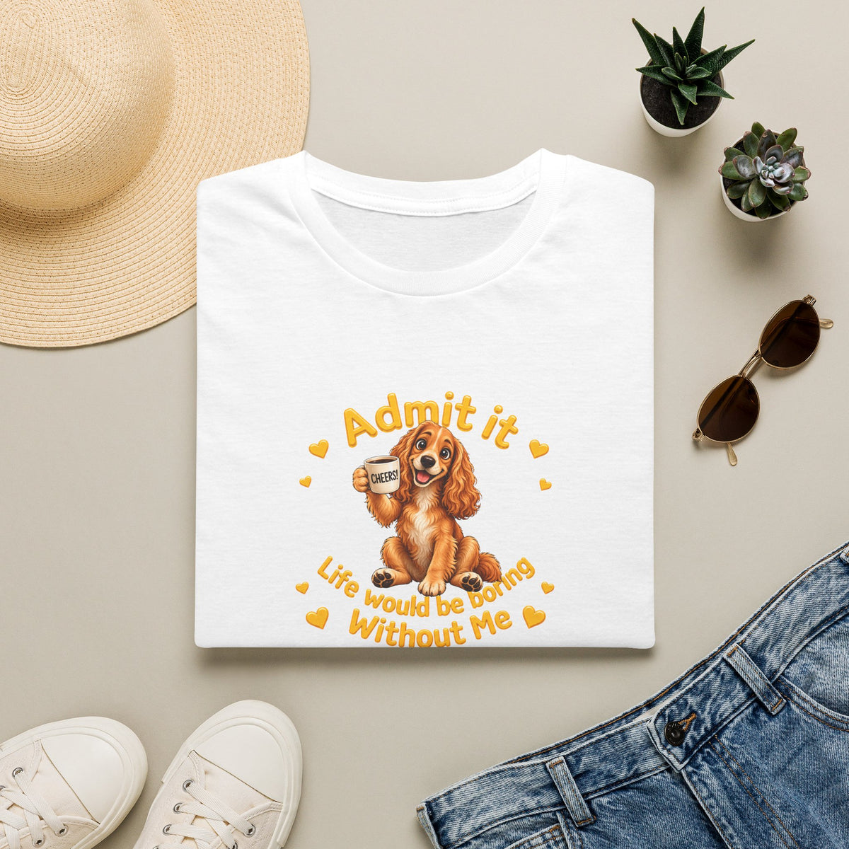 Admit It, Life Would Be Boring Without Me – Cocker Spaniel Unisex T-Shirt