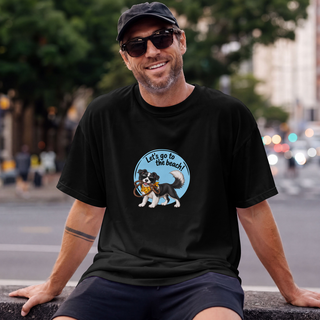 Let’s Go to the Beach! – Border Collie Adventure Dog - Unisex T-Shirt