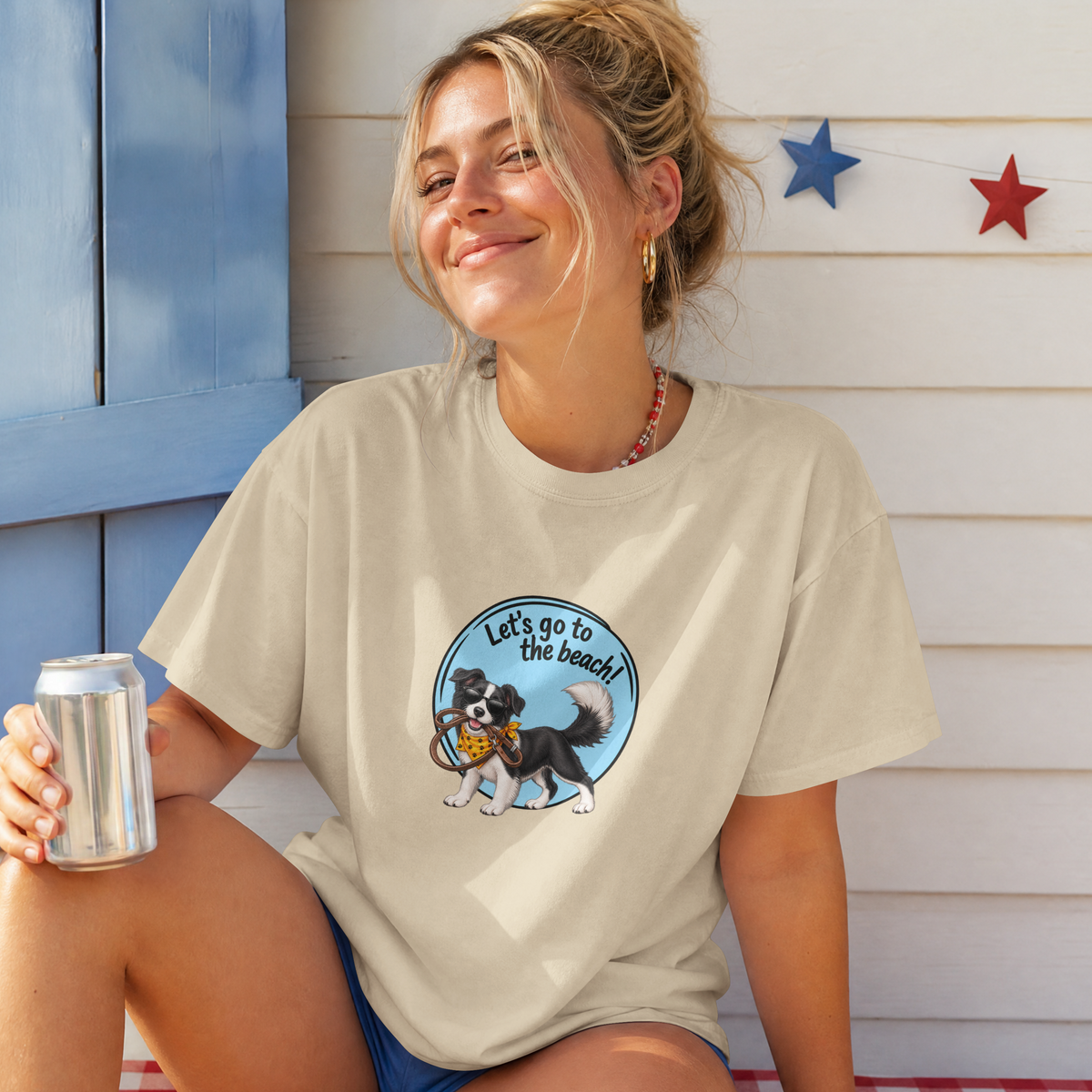Let’s Go to the Beach! – Border Collie Adventure Dog - Unisex T-Shirt