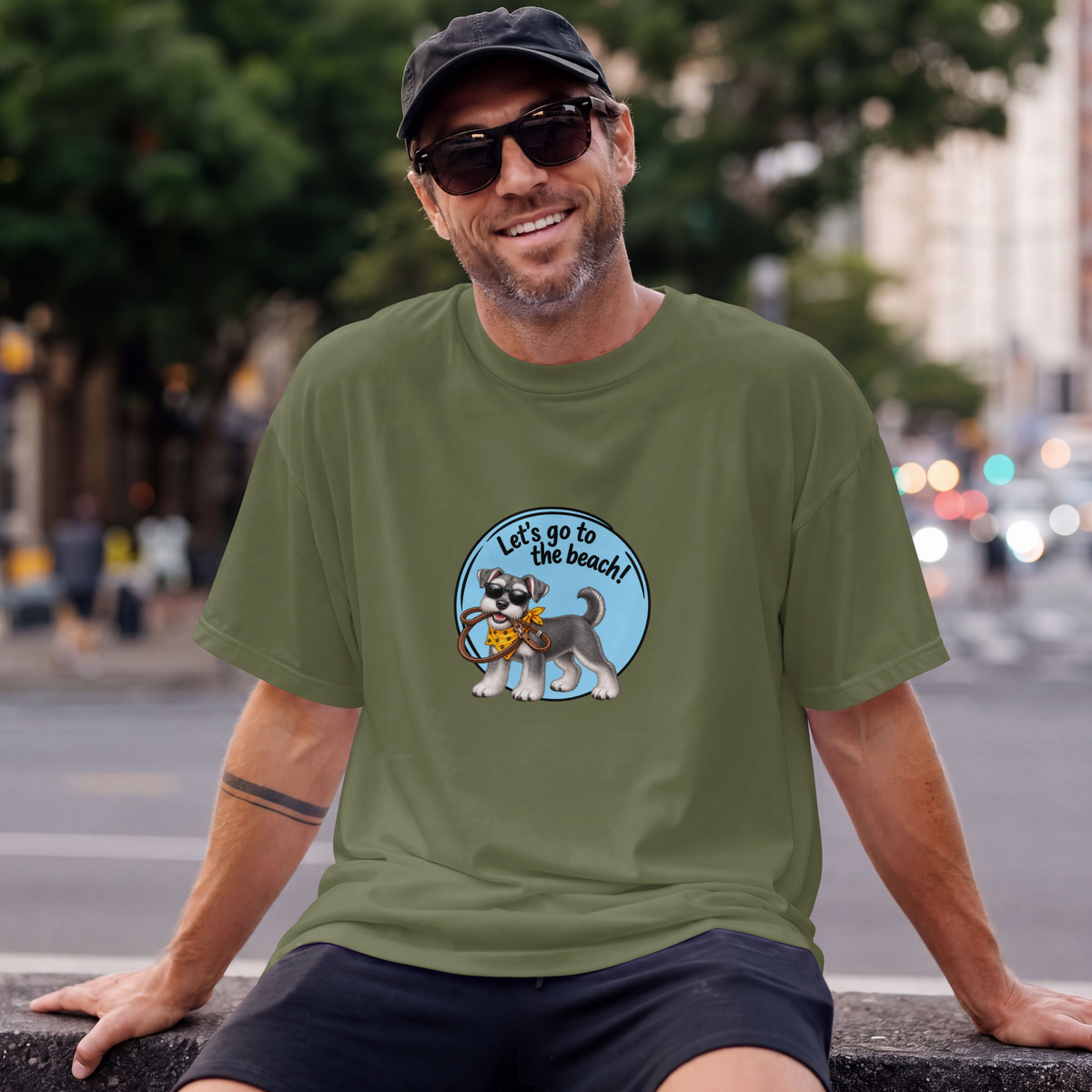 Let’s Go to the Beach! – Miniature Schnauzer Adventure Dog - Unisex T-Shirt
