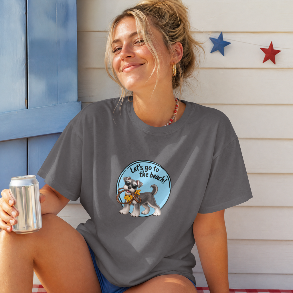 Let’s Go to the Beach! – Miniature Schnauzer Adventure Dog - Unisex T-Shirt