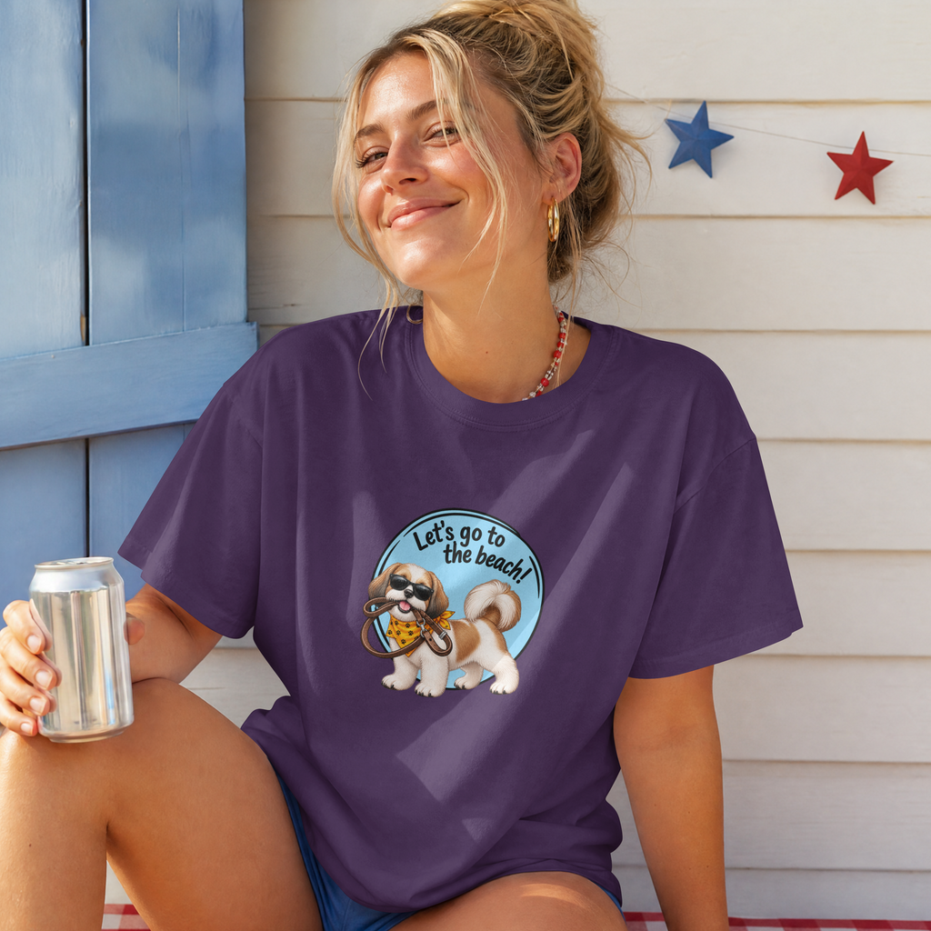 Let’s Go to the Beach! – Shih Tzu Adventure Dog - Unisex T-Shirt